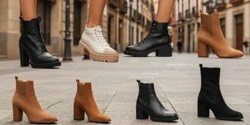 Calzado esencial 2025: 6 pares que transformarán tu estilo Mujer elegante mostrando una colección de calzado esencial para diferentes ocasiones en España en 2025.