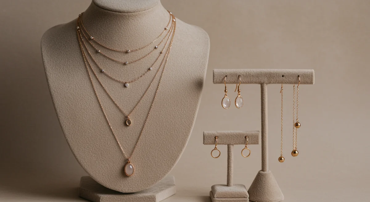 Conjunto de collares y pendientes minimalistas para un toque sofisticado.