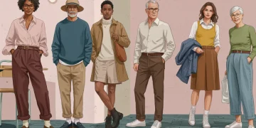 Estilo personal: Adaptando tu vestuario en 5 años - GlobalFashionDeals Personas de diferentes edades y estilos, mostrando cómo el vestuario se adapta a los cambios de vida.