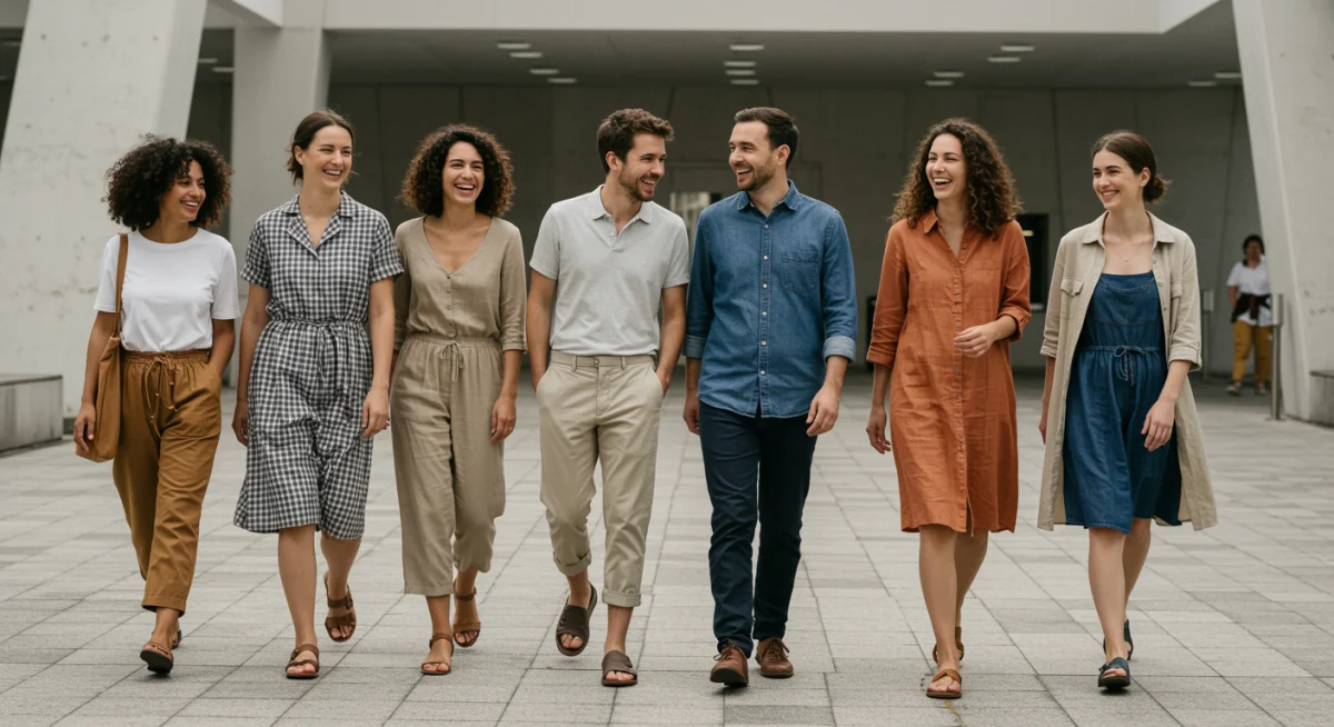 Personas diversas mostrando estilos personales con sus armarios cápsula.