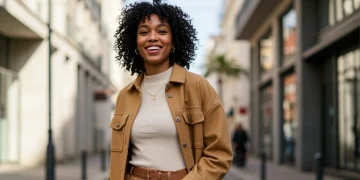 Estilo Personal 2025: Guía Definitiva en 3 Pasos Mujer elegante y segura mostrando su estilo personal en un entorno urbano de 2025.