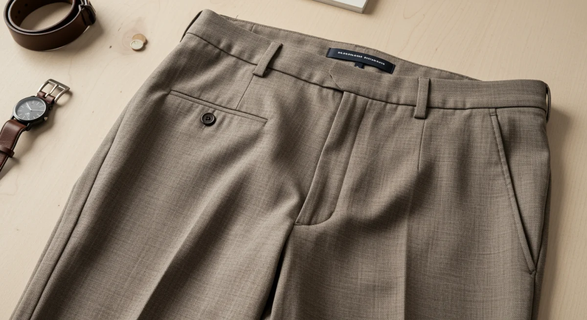 Pantalón sastre sostenible como prenda clave para un armario cápsula moderno.