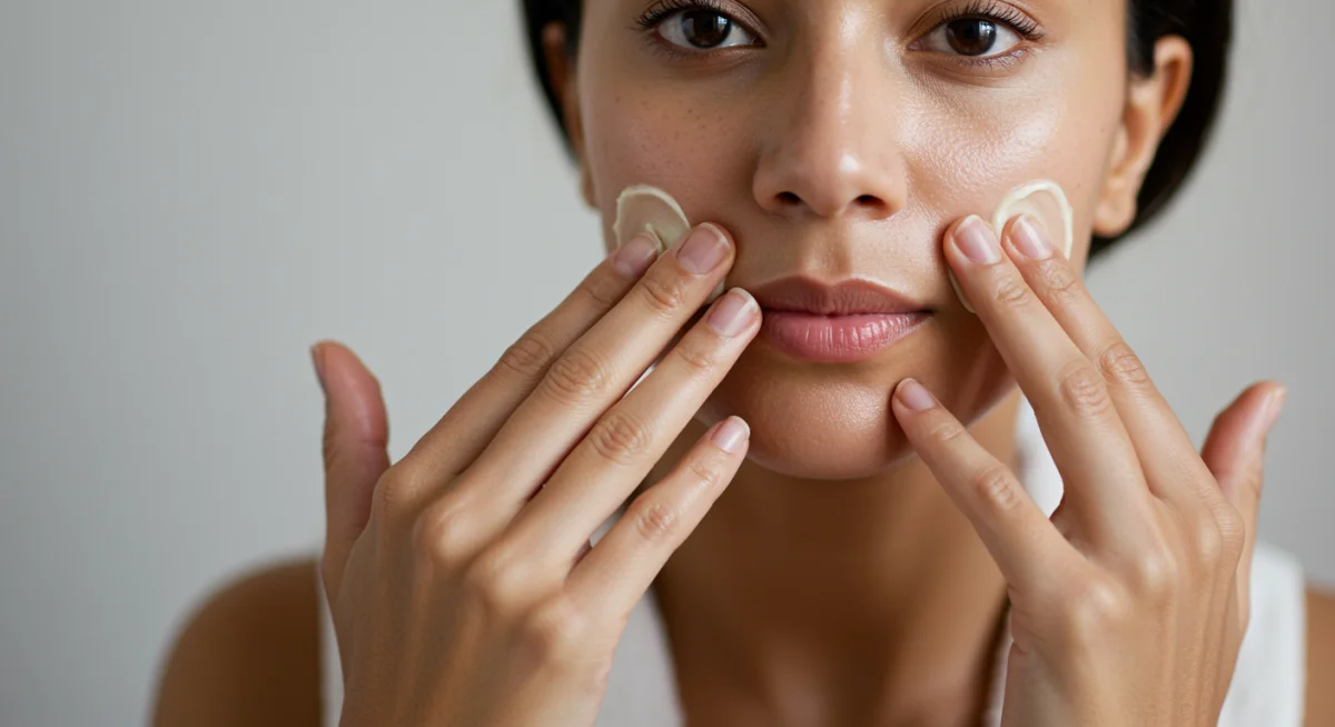 Técnica de masaje facial para desmaquillar, promoviendo la relajación y limpieza profunda de la piel.