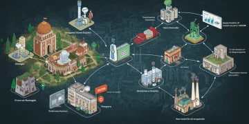 Red de cadena de suministro de moda sostenible en España con elementos de auditoría y tecnología para 2026.