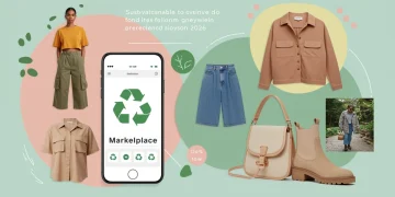 Comparativa de plataformas españolas de moda sostenible de segunda mano en 2026 con iconos de aplicaciones y ropa reciclada.