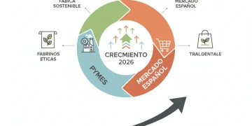 Infografía sobre moda sostenible en PYMES españolas y su crecimiento proyectado a 2026
