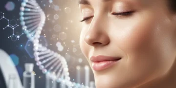 Mujer con piel radiante y luminosa, simbolizando los avances en ingredientes de belleza.