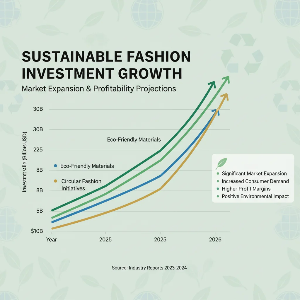 Gráfico de crecimiento proyectado para la inversión en moda sostenible.