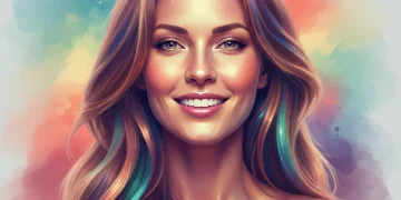 Mujer radiante con su paleta de colores personal armoniosa